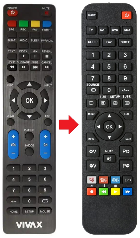 TV-50UHD123T2S2SM VIVAX afstandsbediening - productfoto