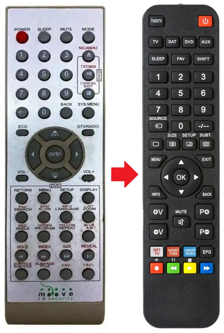 TV155 MOOVE afstandsbediening - productfoto