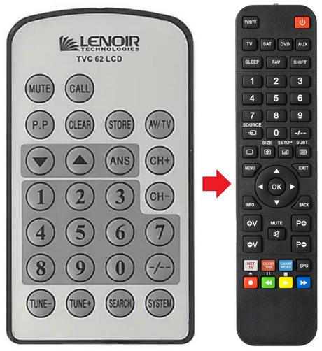 TVC62LCD LENOIR afstandsbediening - productfoto