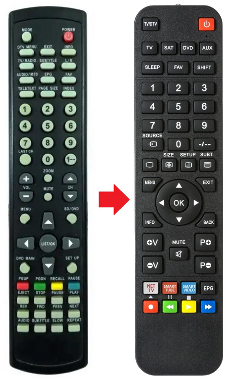 TVD7056P UNITED afstandsbediening - productfoto