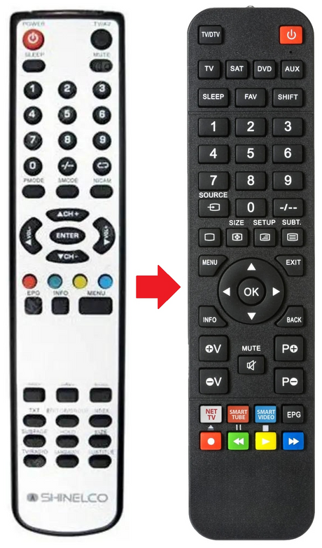 TVL2210-DT SHINELCO afstandsbediening - productfoto