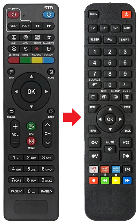 TV TEKLIO afstandsbediening - productfoto