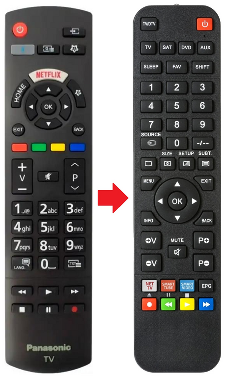TX-JS350E PANASONIC afstandsbediening - productfoto