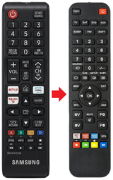 UE43TU7170UXZT SAMSUNG afstandsbediening - vergelijking