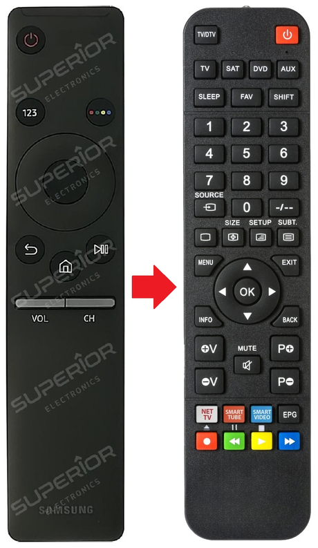 UE43TU8072UXXH SAMSUNG afstandsbediening - vergelijking