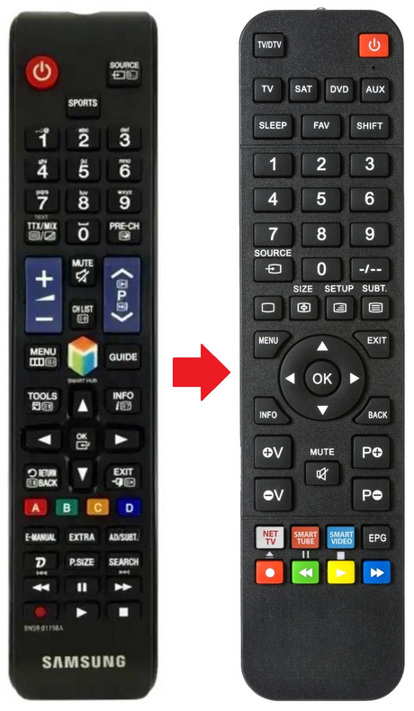 UE55J6289 SAMSUNG afstandsbediening - productfoto