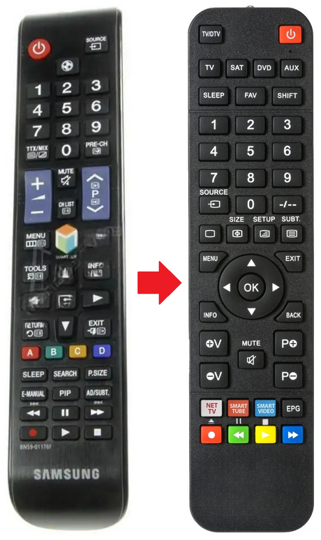 UE58J5200 SAMSUNG afstandsbediening - productfoto