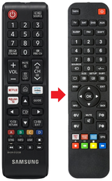 UE65TU7090U SAMSUNG afstandsbediening - vergelijking