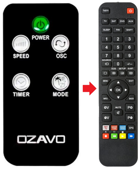 VENTILATORE OZAVO afstandsbediening - productfoto
