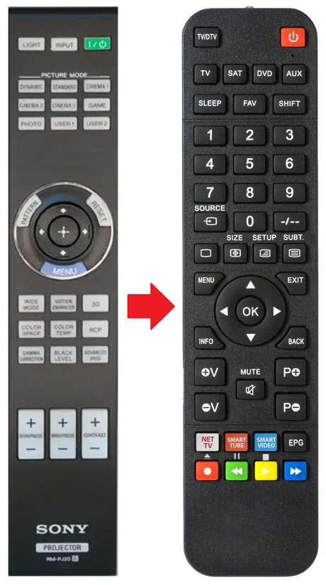 VPL-H30ES SONY afstandsbediening - productfoto