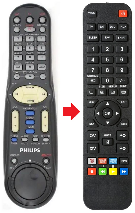 VR1100 PHILIPS afstandsbediening - productfoto