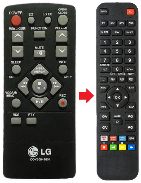 XA146 LG afstandsbediening - productfoto
