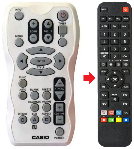 XJ-A141 CASIO afstandsbediening - productfoto
