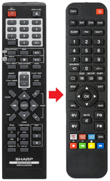 XL-DH320NH SHARP afstandsbediening - vergelijking