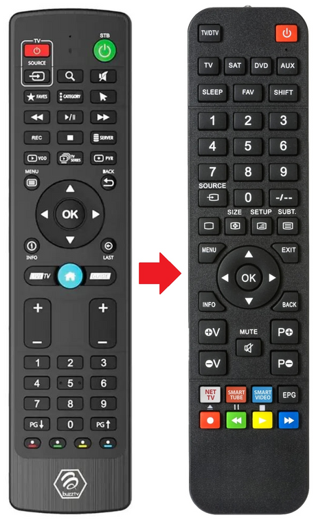 XRS4500 BUZZTV afstandsbediening - productfoto