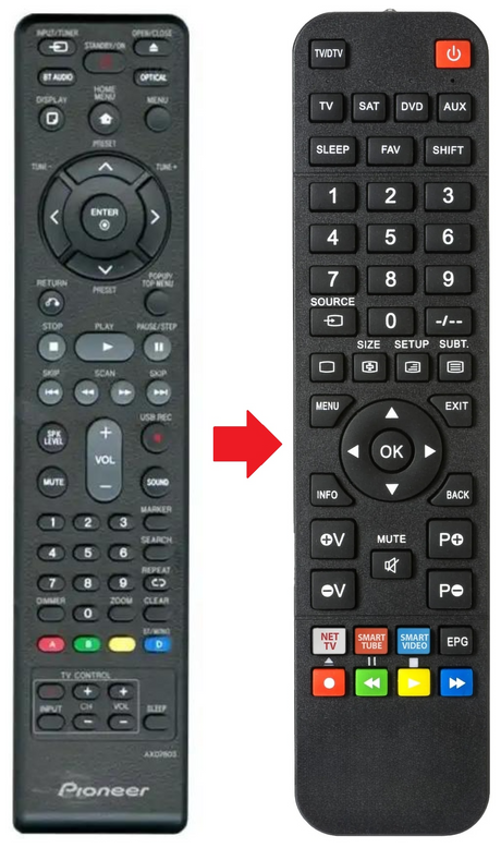 XV-BD707 PIONEER afstandsbediening - productfoto