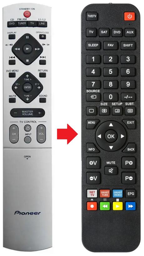 XV-DV222 PIONEER afstandsbediening - productfoto