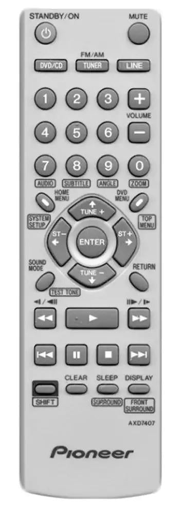 XV-DV232 PIONEER afstandsbediening