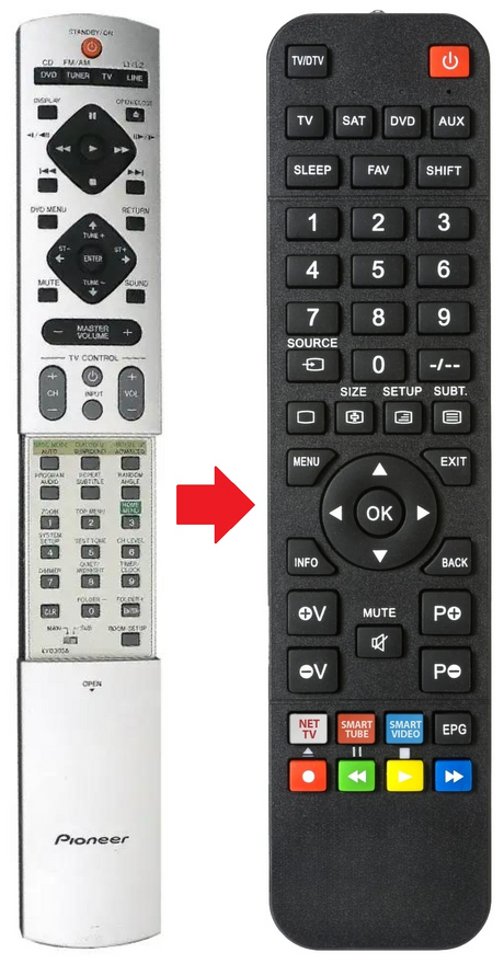 XV-DV313 PIONEER afstandsbediening - productfoto