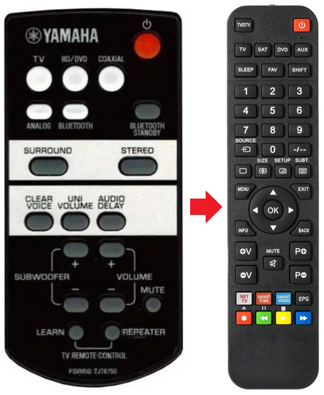YAS-103 YAMAHA afstandsbediening - productfoto